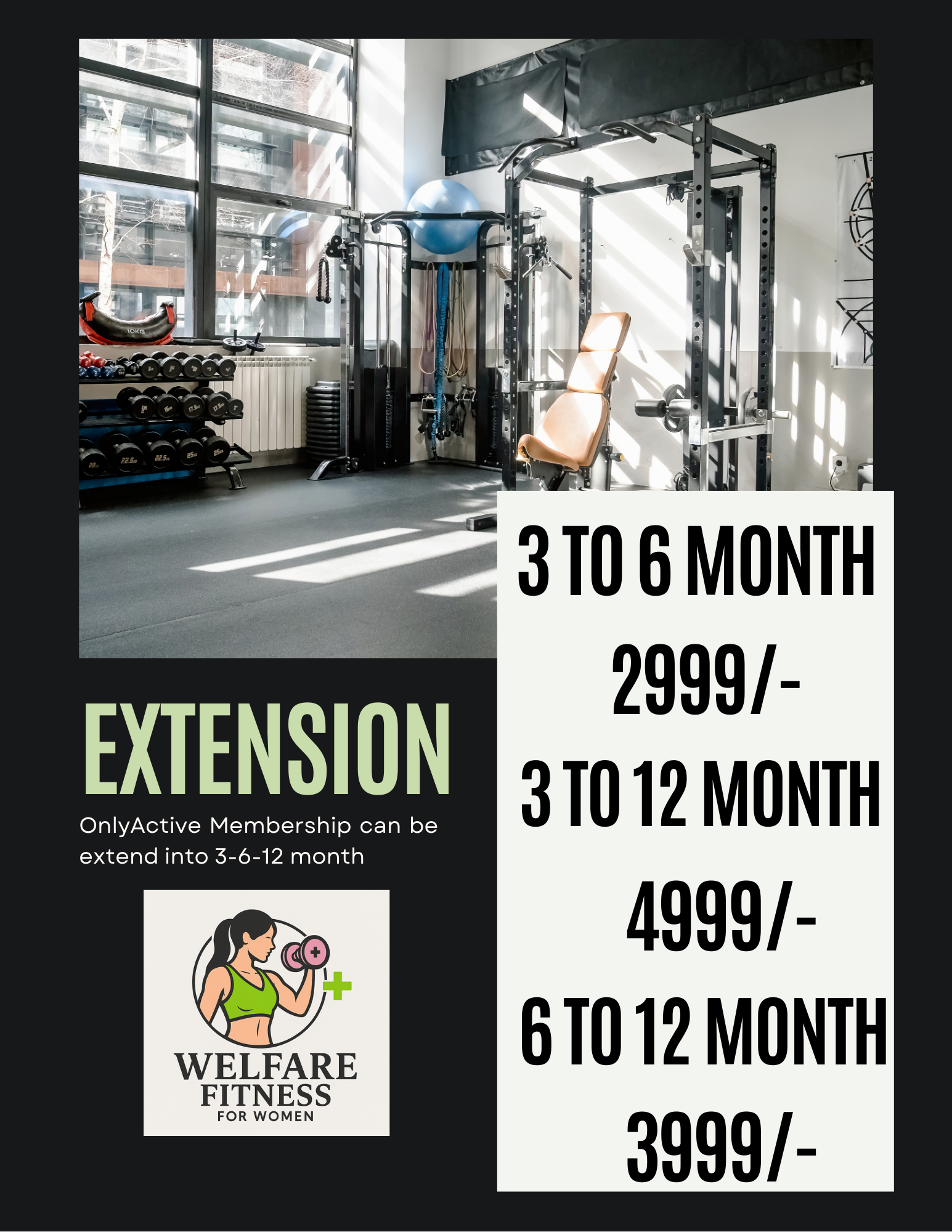 Black Green Bold Simple Gym Grand Opening Flyer-2